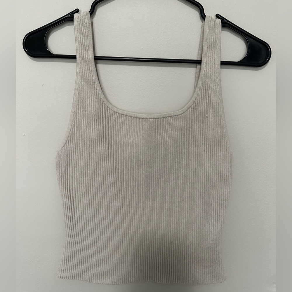 Babaton Sculpt Knit Squareneck Tank Cream